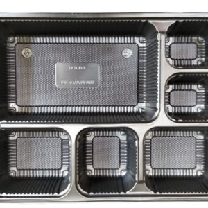 Black Container Cupco PP (6cpt)+Lid-Pcs