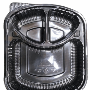 Black Container Cupco PP (3cpt)+Lid-Pcs